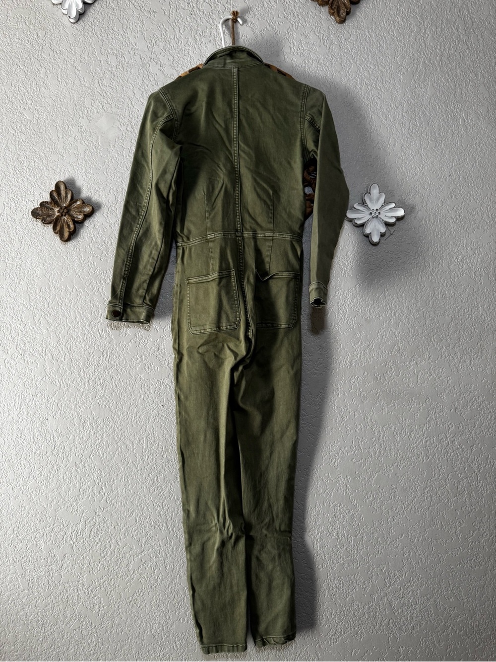 Free People Olive Green Utility Jumpsuit - Picture 5 of 6